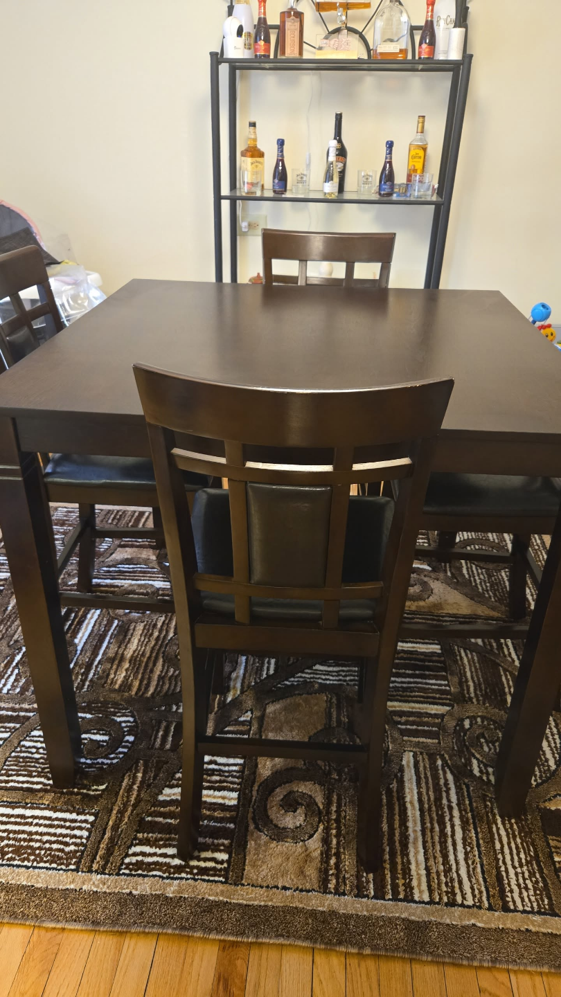 5-Piece Dark Brown Dining Set