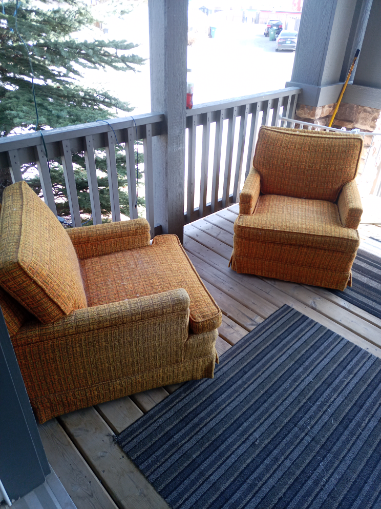 Pair of Vintage Orange Swivel Armchairs - photo 3