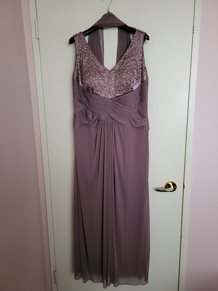 Mori Lee Size 16 Mauve Chiffon Evening Gown