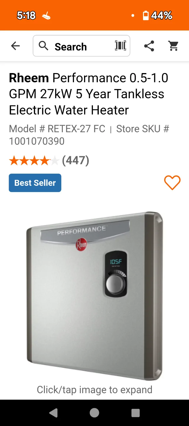 Brand New In Box Rheem Performanc Tankless Electric Water Heater image indicator(3)