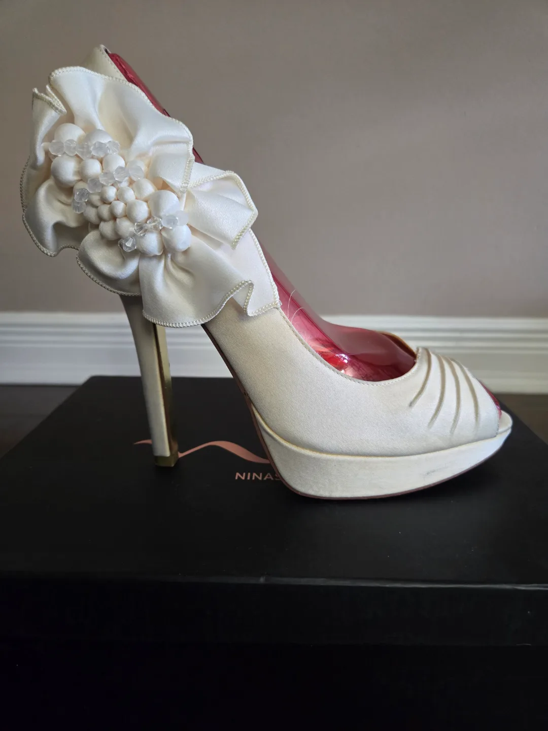 Nina High Heel Peep-Toe Wedding Shoes image indicator(2)