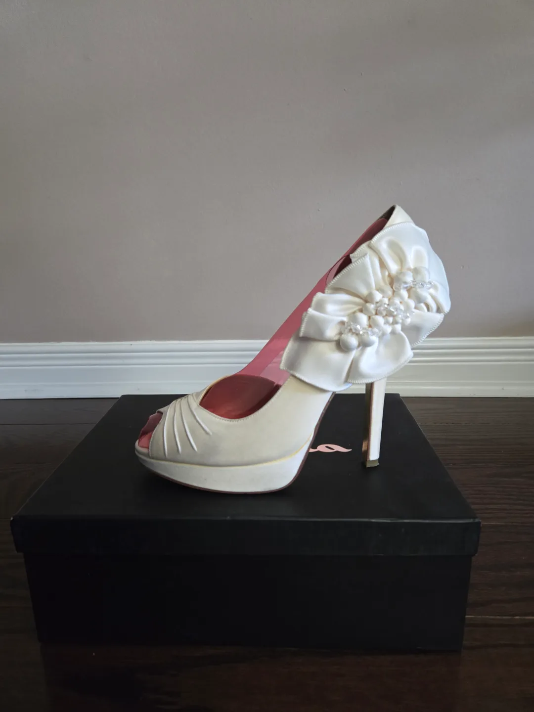 Nina High Heel Peep-Toe Wedding Shoes image indicator(4)