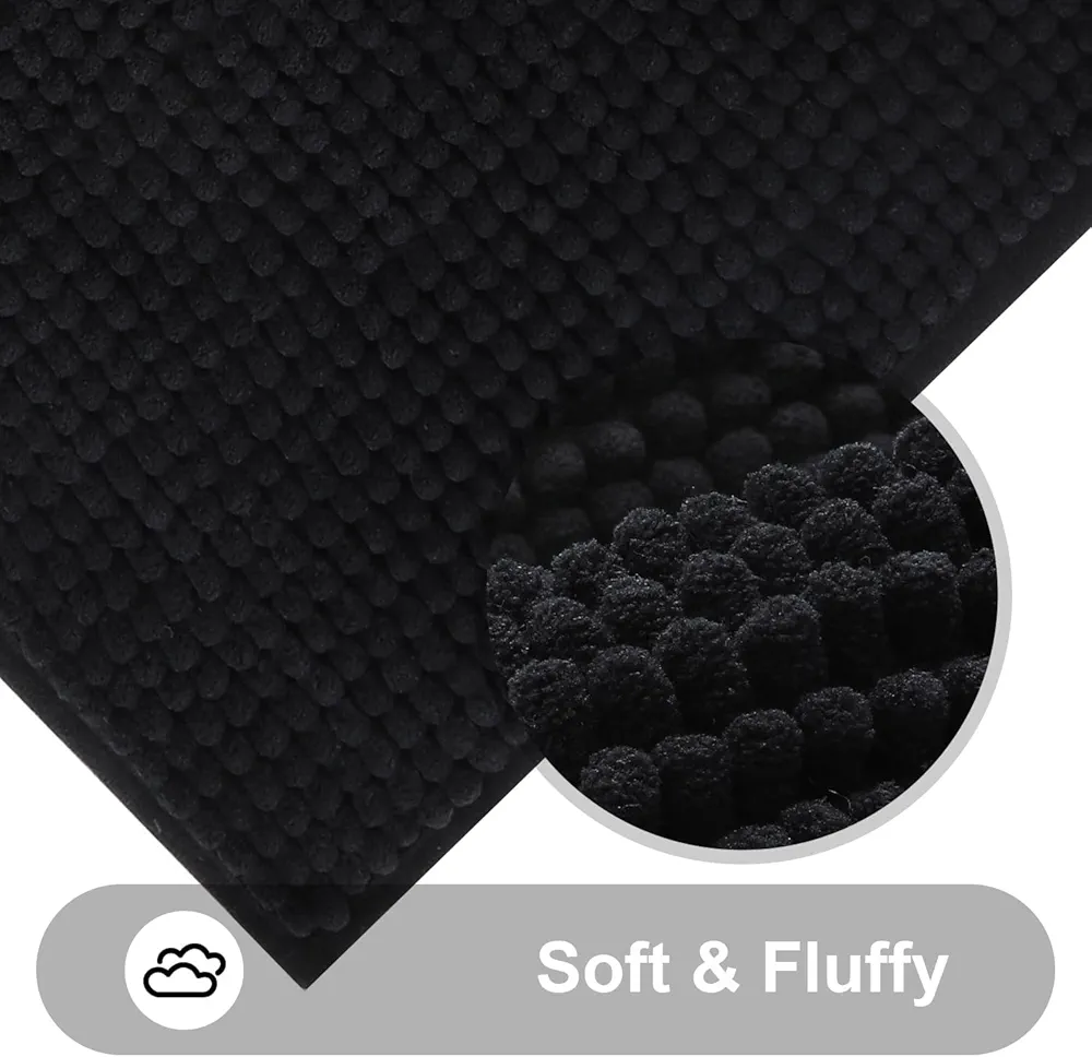Soft and Fluffy Black Bath Mat - photo 4