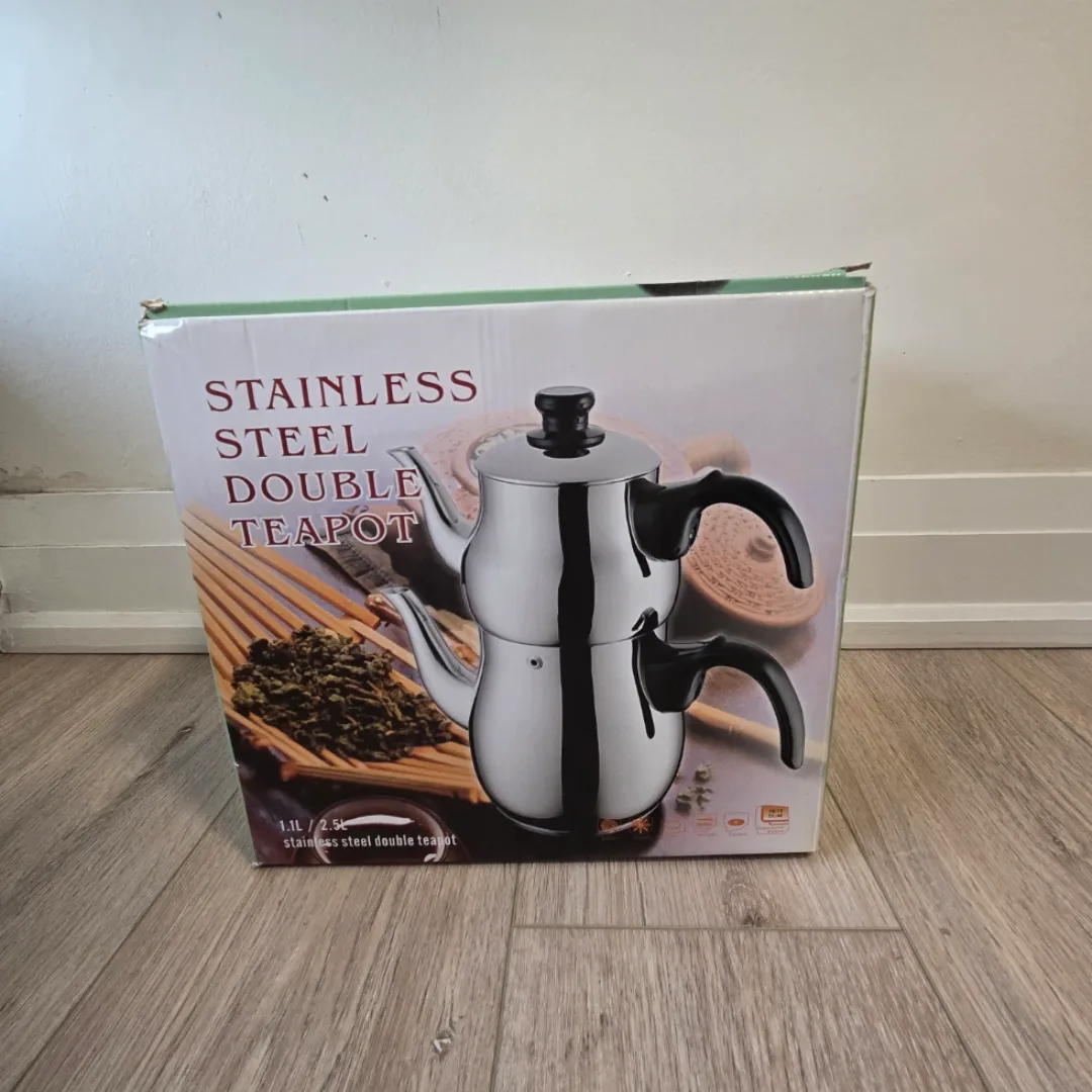 Paksan Stainless Steel Double Teapot - 1.1L image indicator(2)