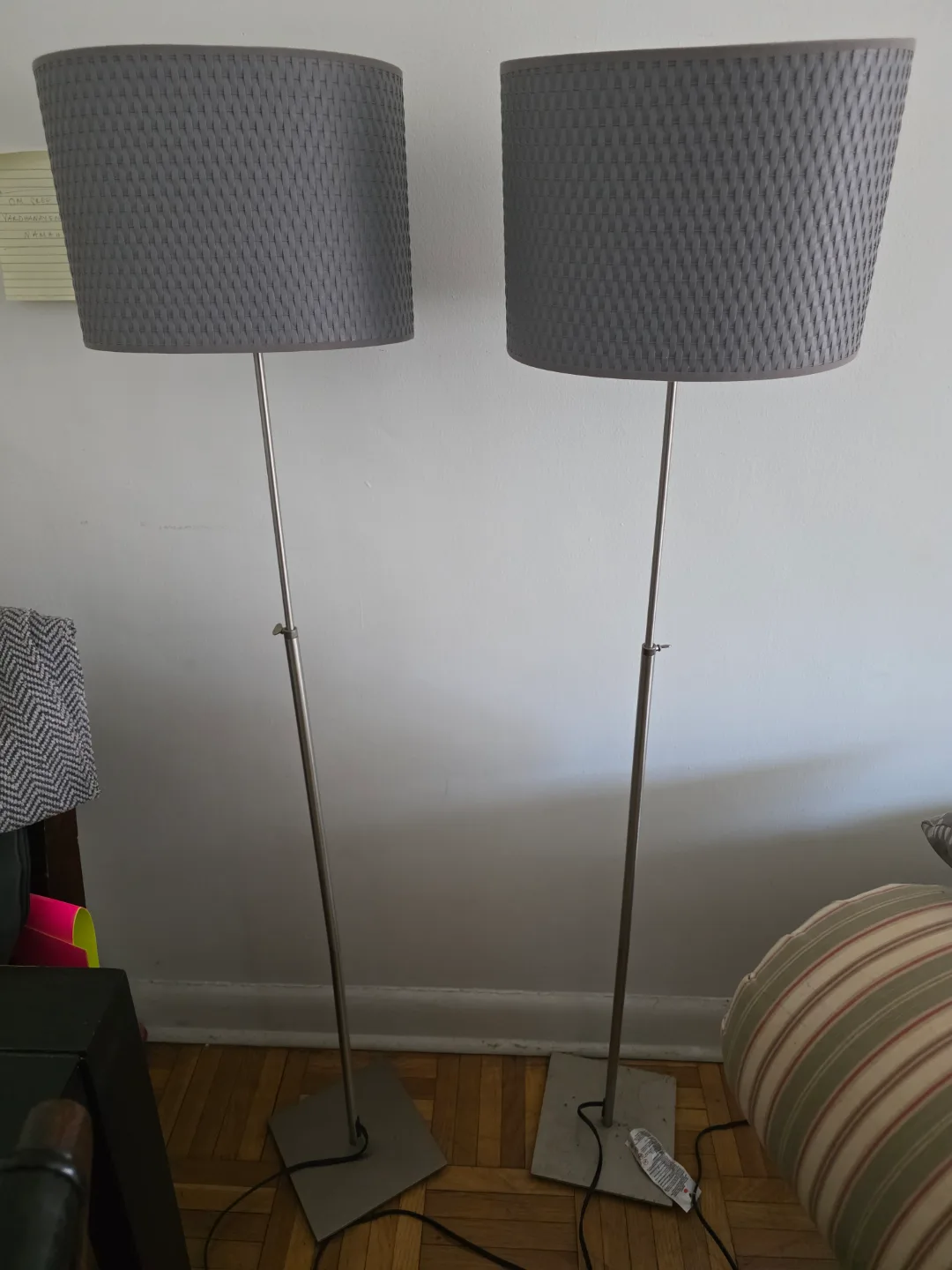 Pair of Grey Floor Lamps thumbnail