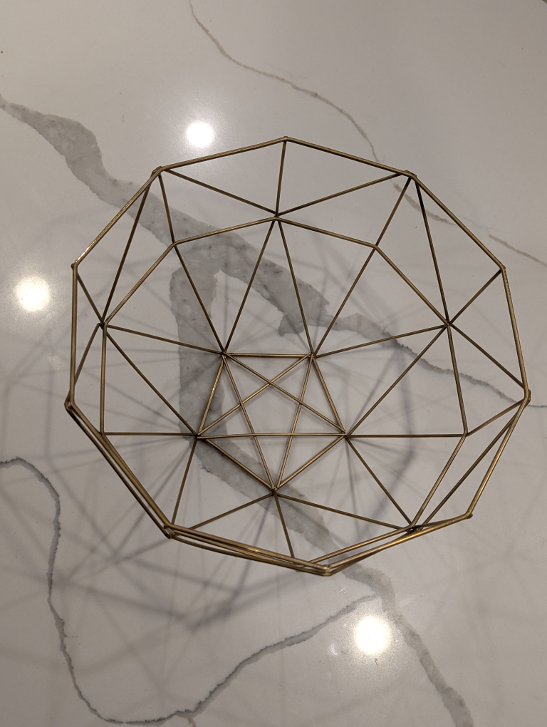 Gold Geometric Wire Bowl