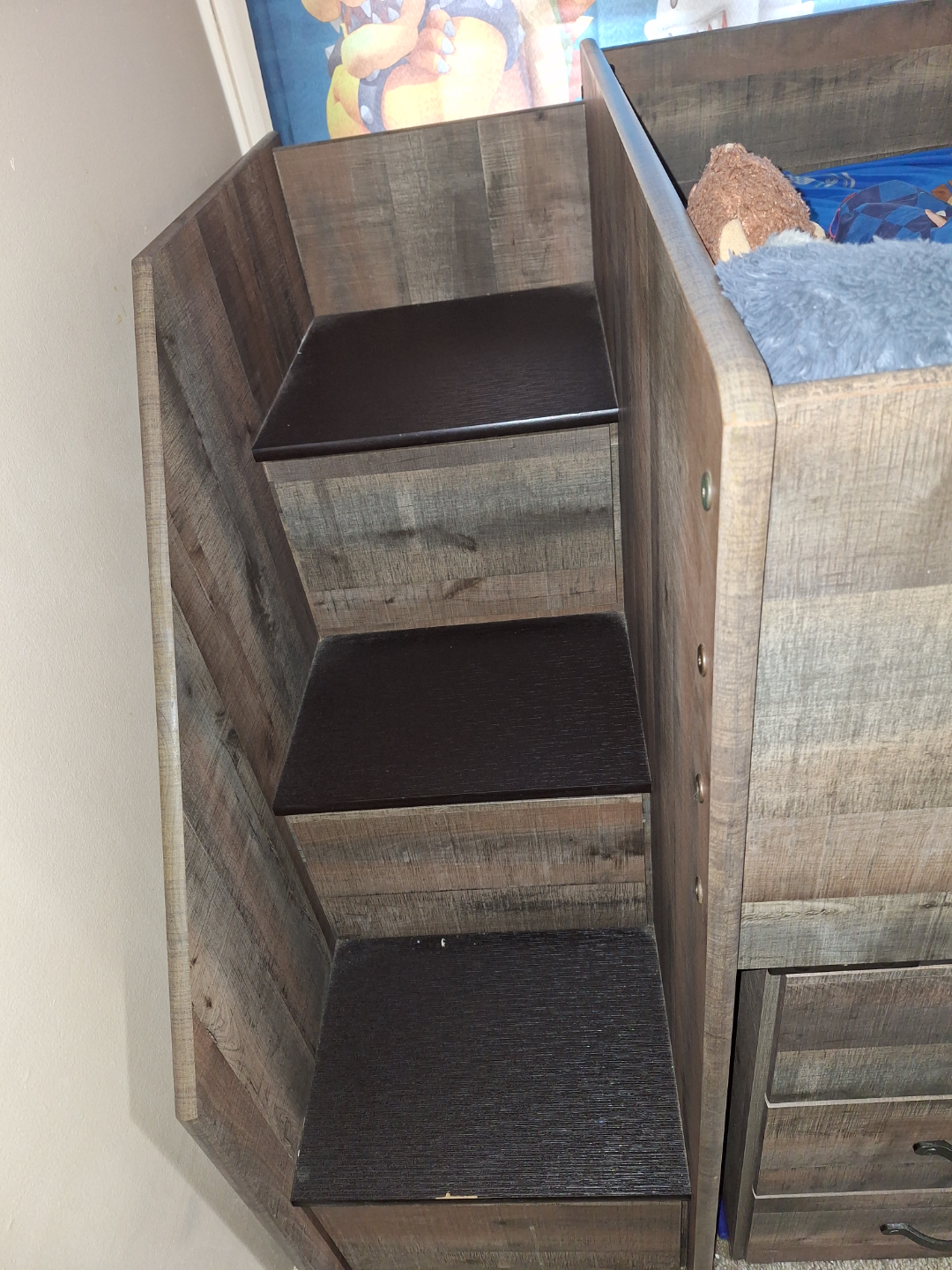 Kids Twin Loft Bed with Storage and Stairs - photo 4