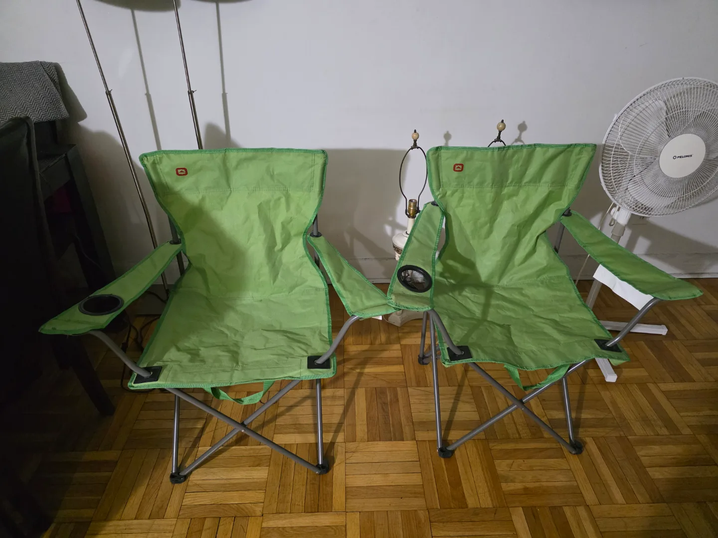 Pair of wide outbound Camping Chairs - Lime Green thumbnail
