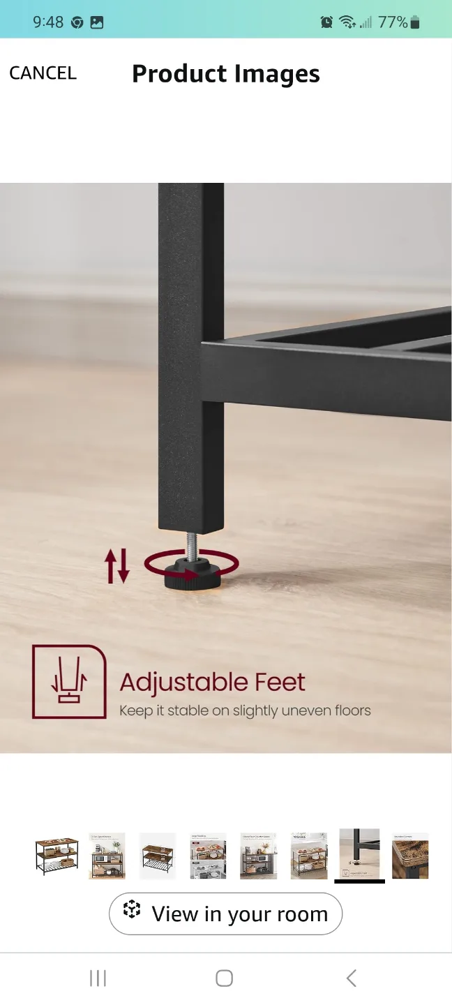 VASAGLE Kitchen Island with 3 Shelves image indicator(2)