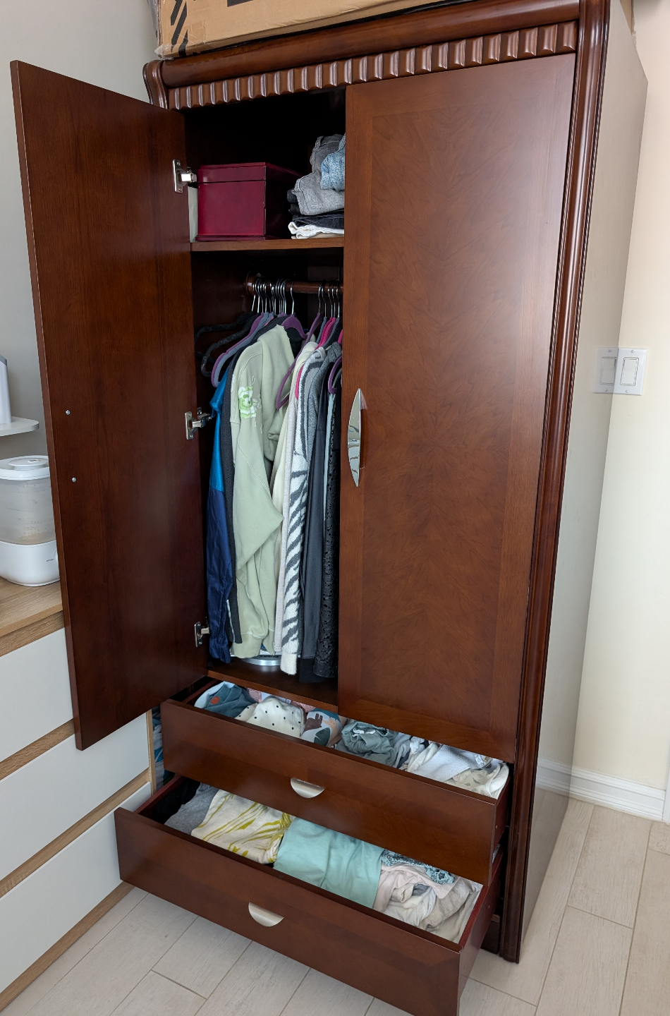 Solid Wood Armoire with Drawers - photo 2