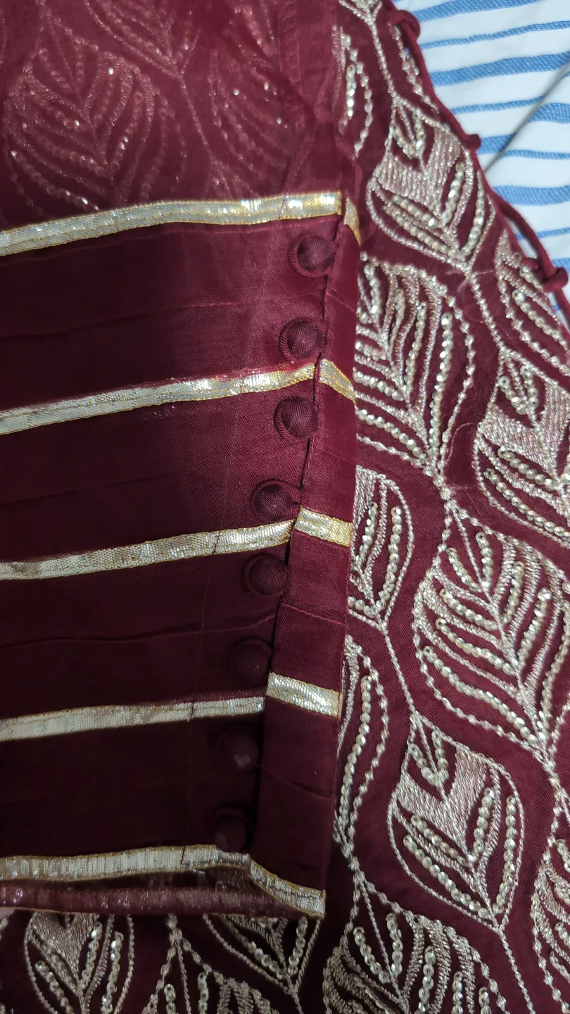 Maroon Embroidered Shalwar Kameez image indicator(3)