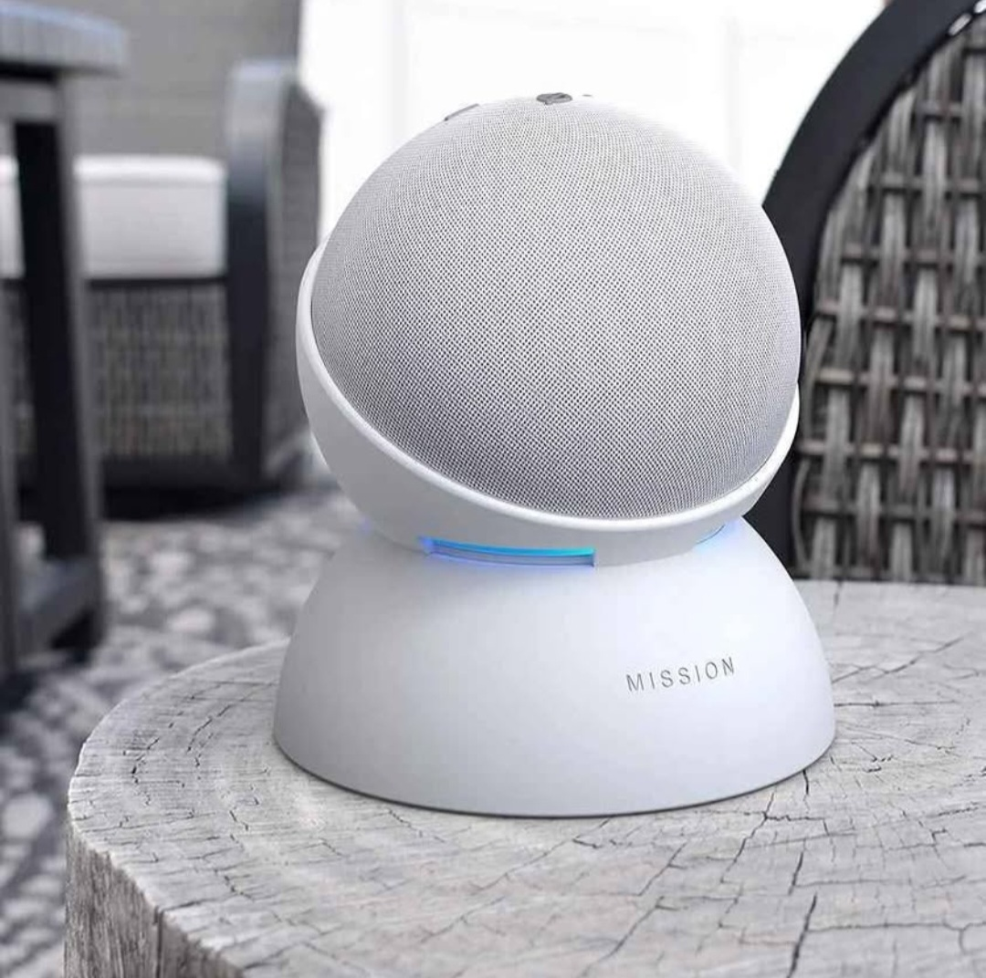 Mission Battery Base for Amazon Echo Dot (5th Gen) - White