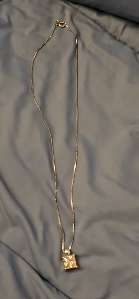 💚9.25 sterling silver light Pink  Pendant Necklace & chain image indicator(3)