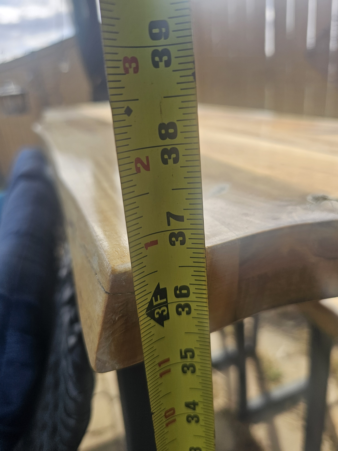 Live Edge Wood Bar Table with Two Stools - photo 5