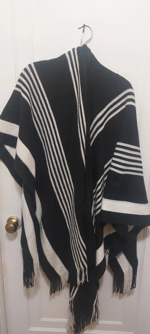 Stripe Sweater Poncho - photo 2