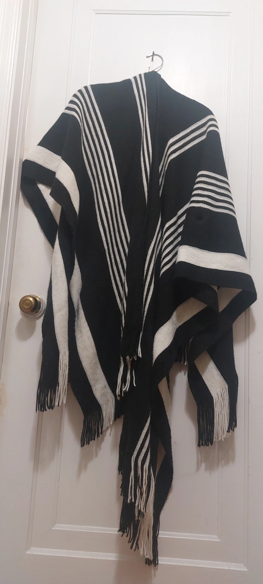 Stripe Sweater Poncho - photo 3