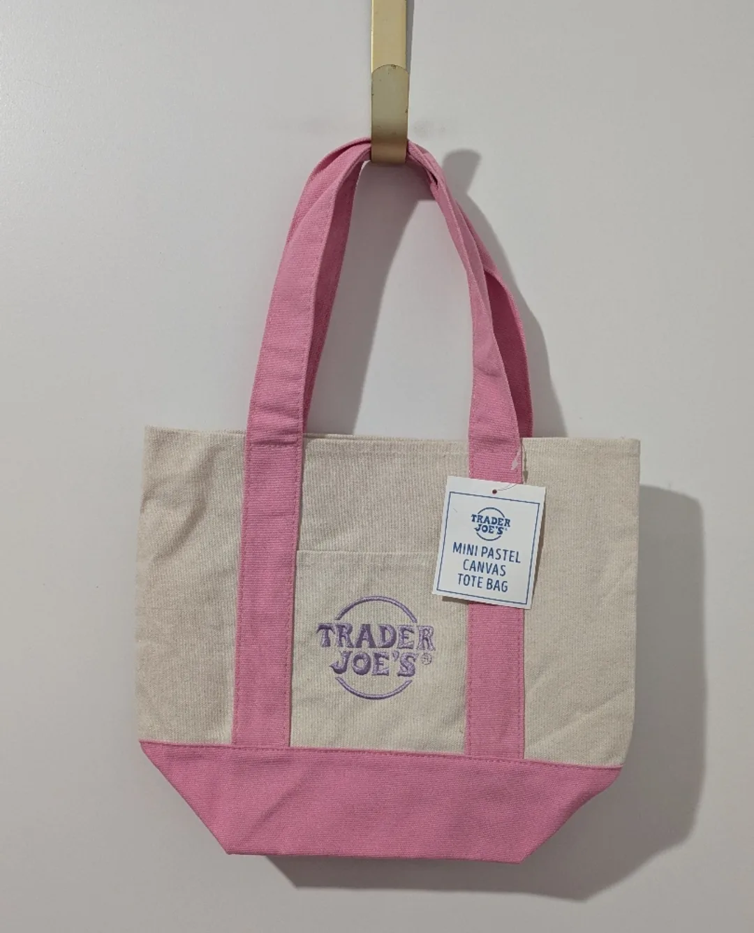 Limited Edition Trader Joe's mini bag in pink/lavender thumbnail