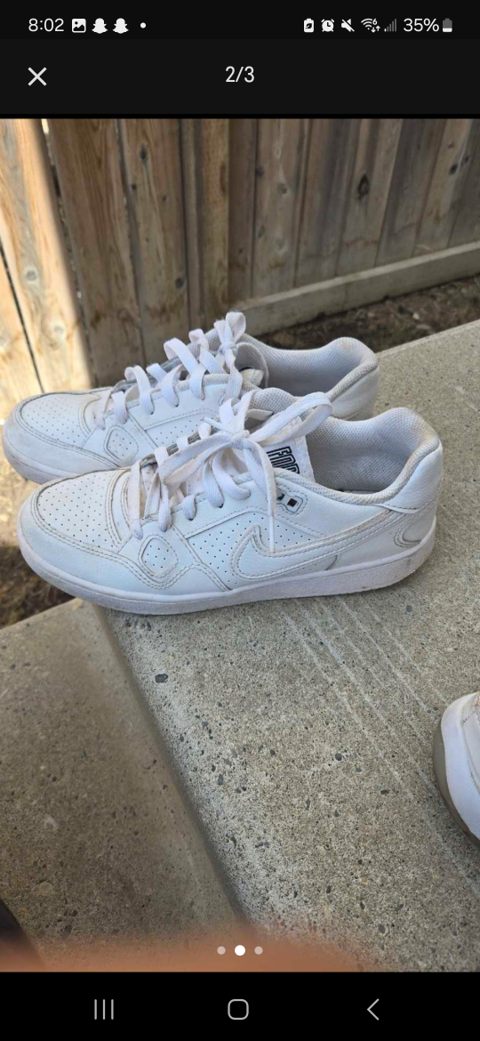Nike Court Vision Low White Sneakers - Size 7Y - photo 2