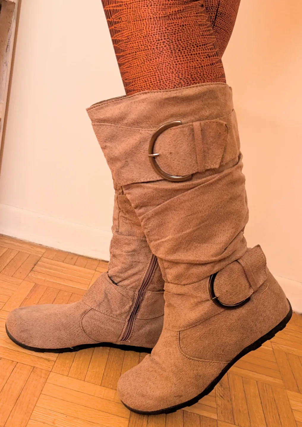 Women's  Light Taupe Slouch Boots 💚 image indicator(5)