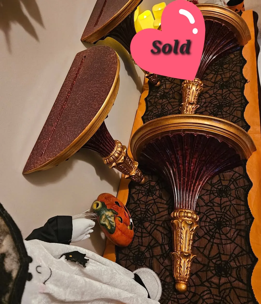 XL Vintage Wall Mount Sconce Shelves/Wall Corbels image indicator(2)