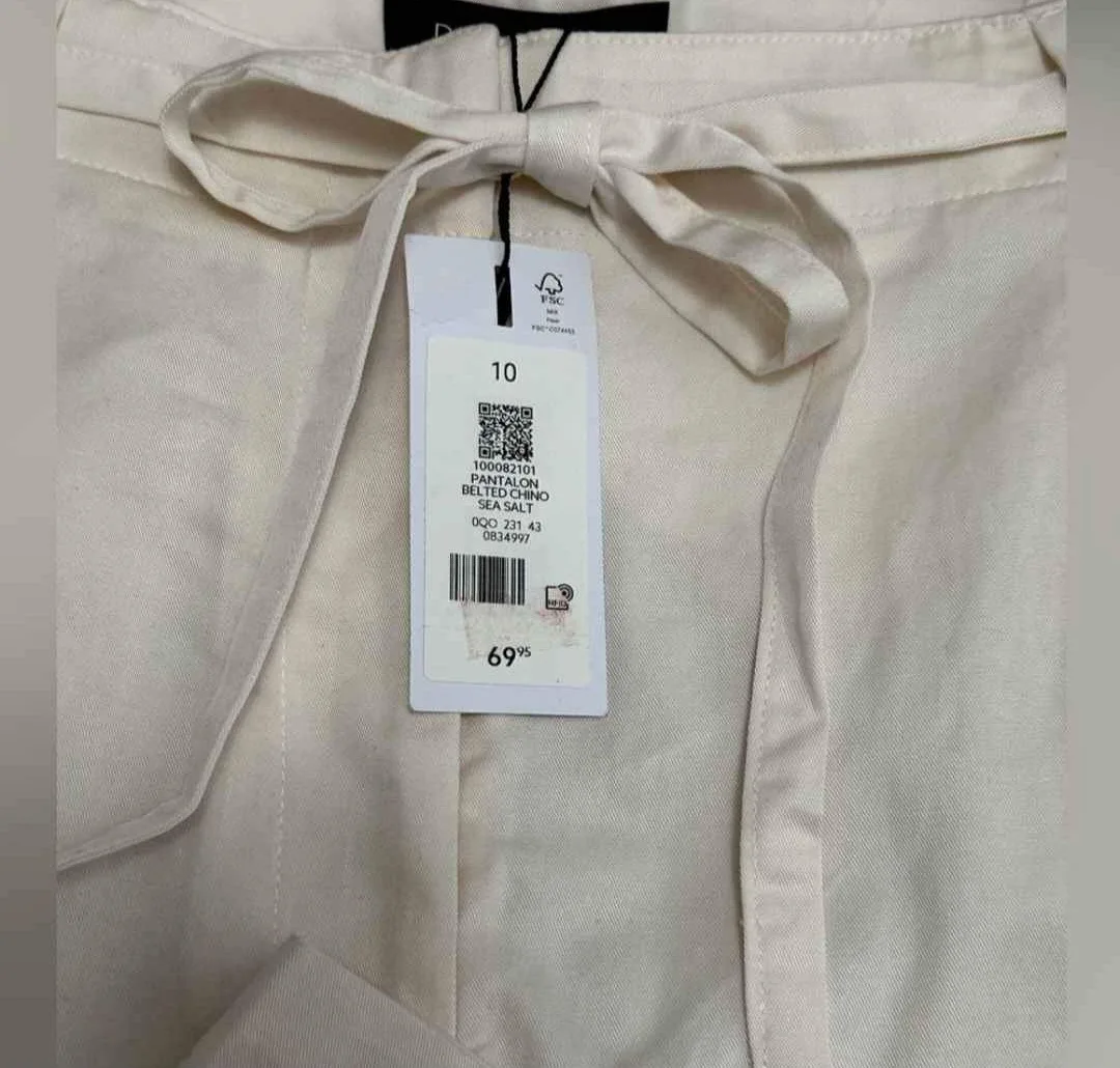 Dynamite Women's Size 10 Cream Chino Pants image indicator(5)