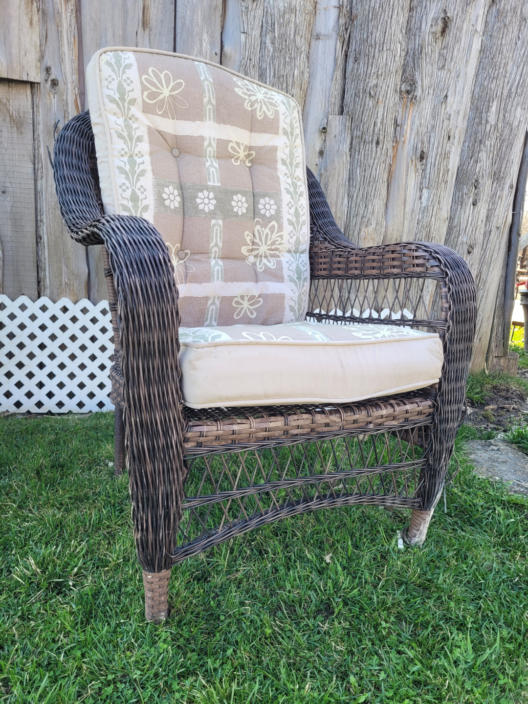Wicker Patio Chair with Cushions