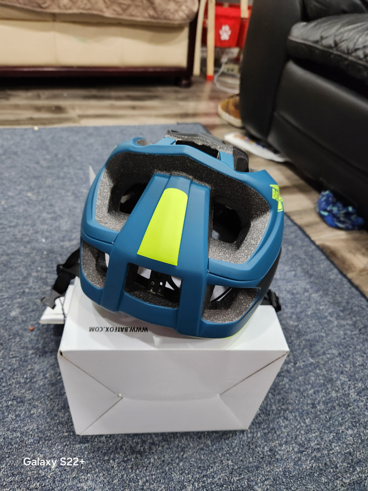 Bat Fox Cycling Helmet - Blue/Black/Lime - photo 5