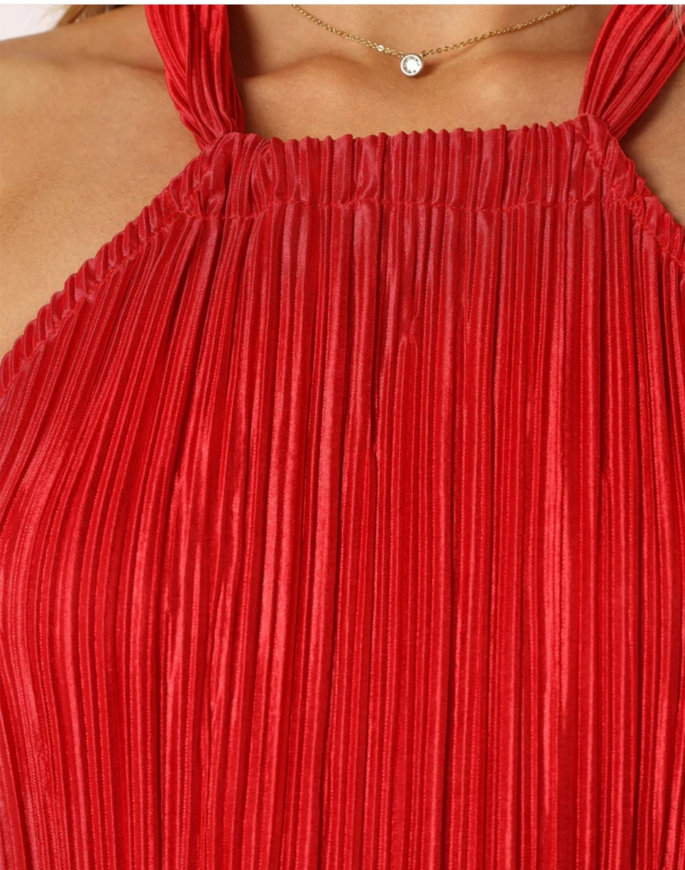 Cutest Halter Maxi Dress  in RED