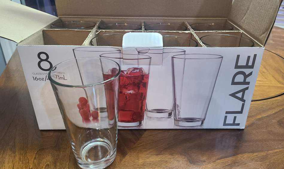 8-pack 16oz Glass Tumblers