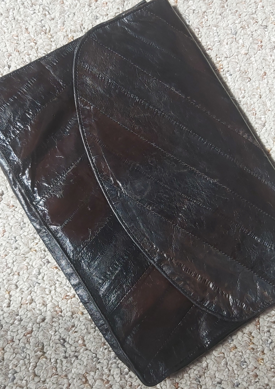 Vintage Eel Leather Clutch Purse