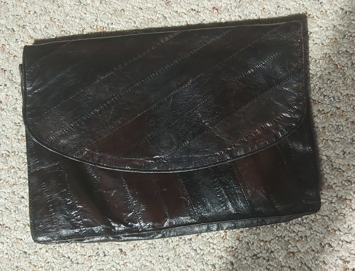 Vintage Eel Leather Clutch Purse - photo 2
