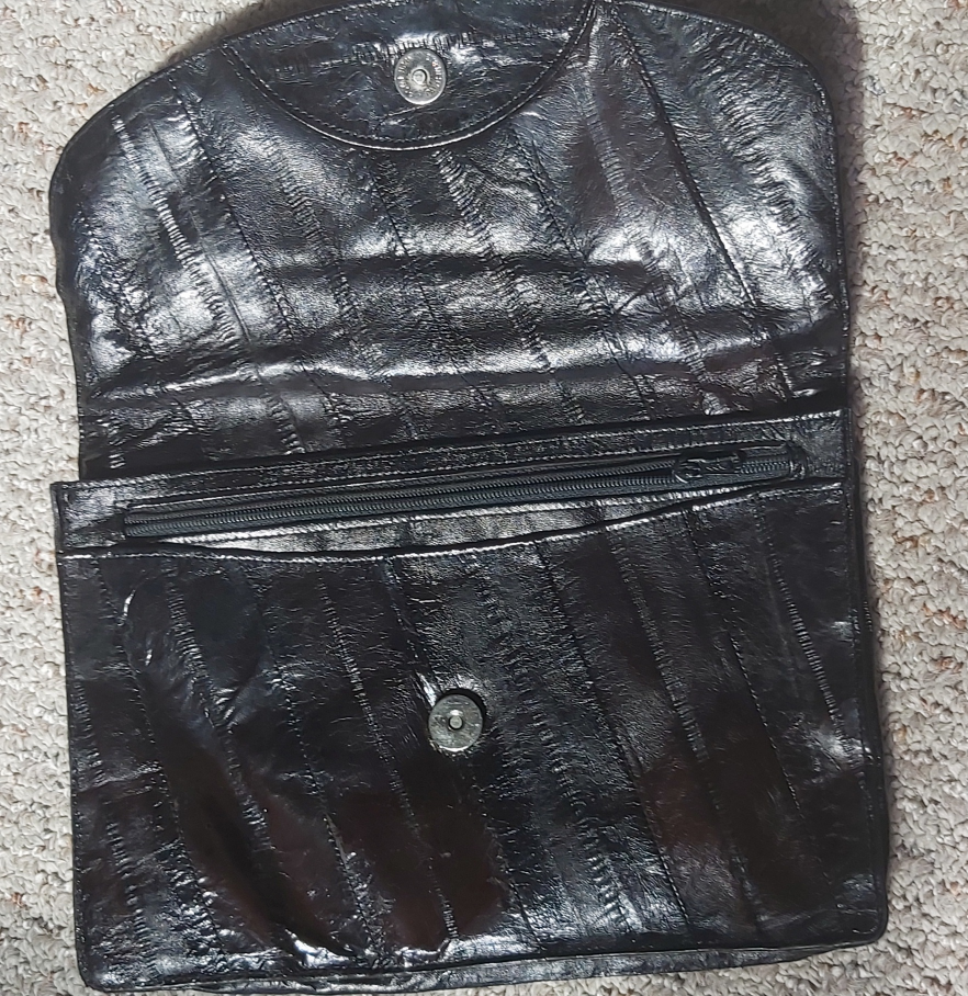 Vintage Eel Leather Clutch Purse - photo 3