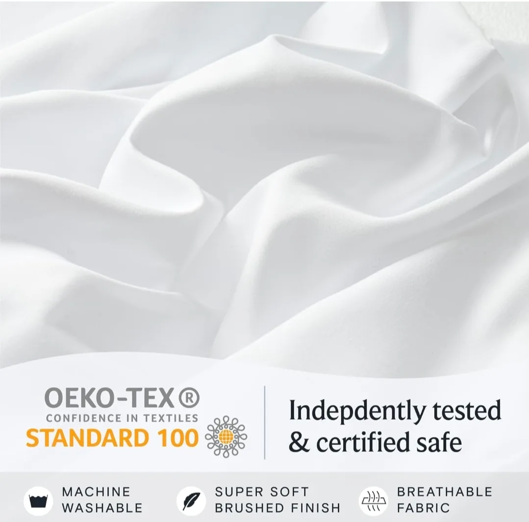 BRAND NEW Queen and King Size 6 Piece Sheet Set - White image indicator(2)