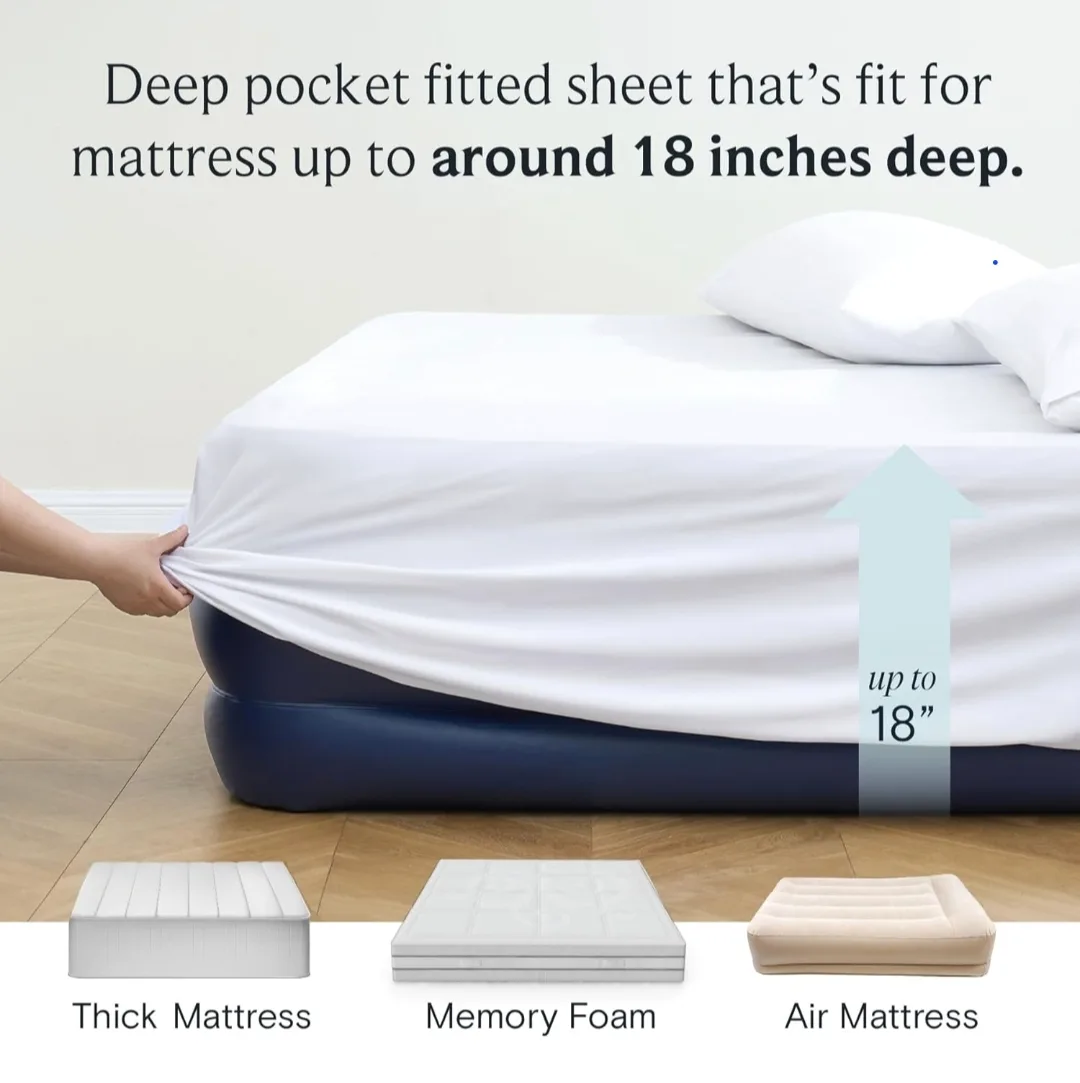 BRAND NEW Queen and King Size 6 Piece Sheet Set - White image indicator(4)