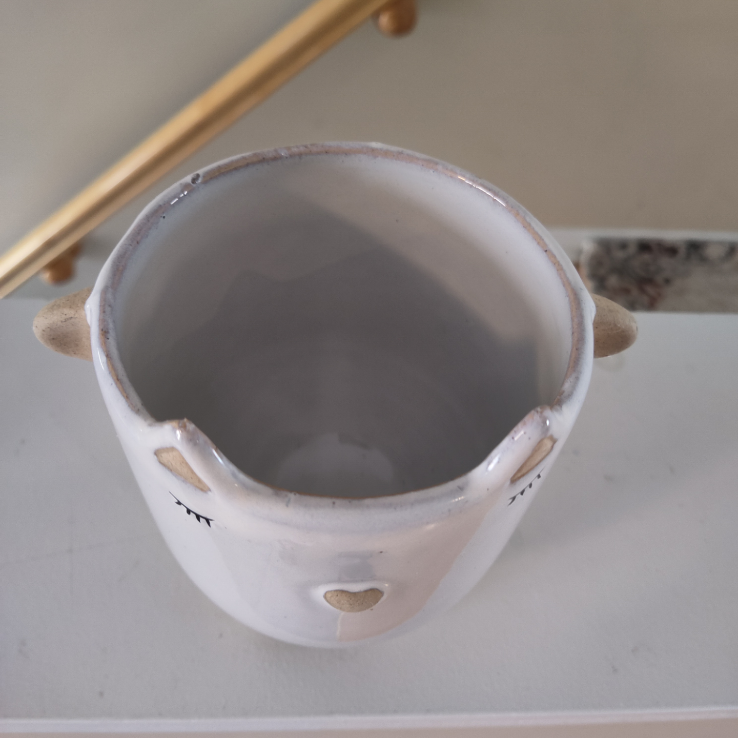 Adorable Ceramic Cat Planter - photo 3