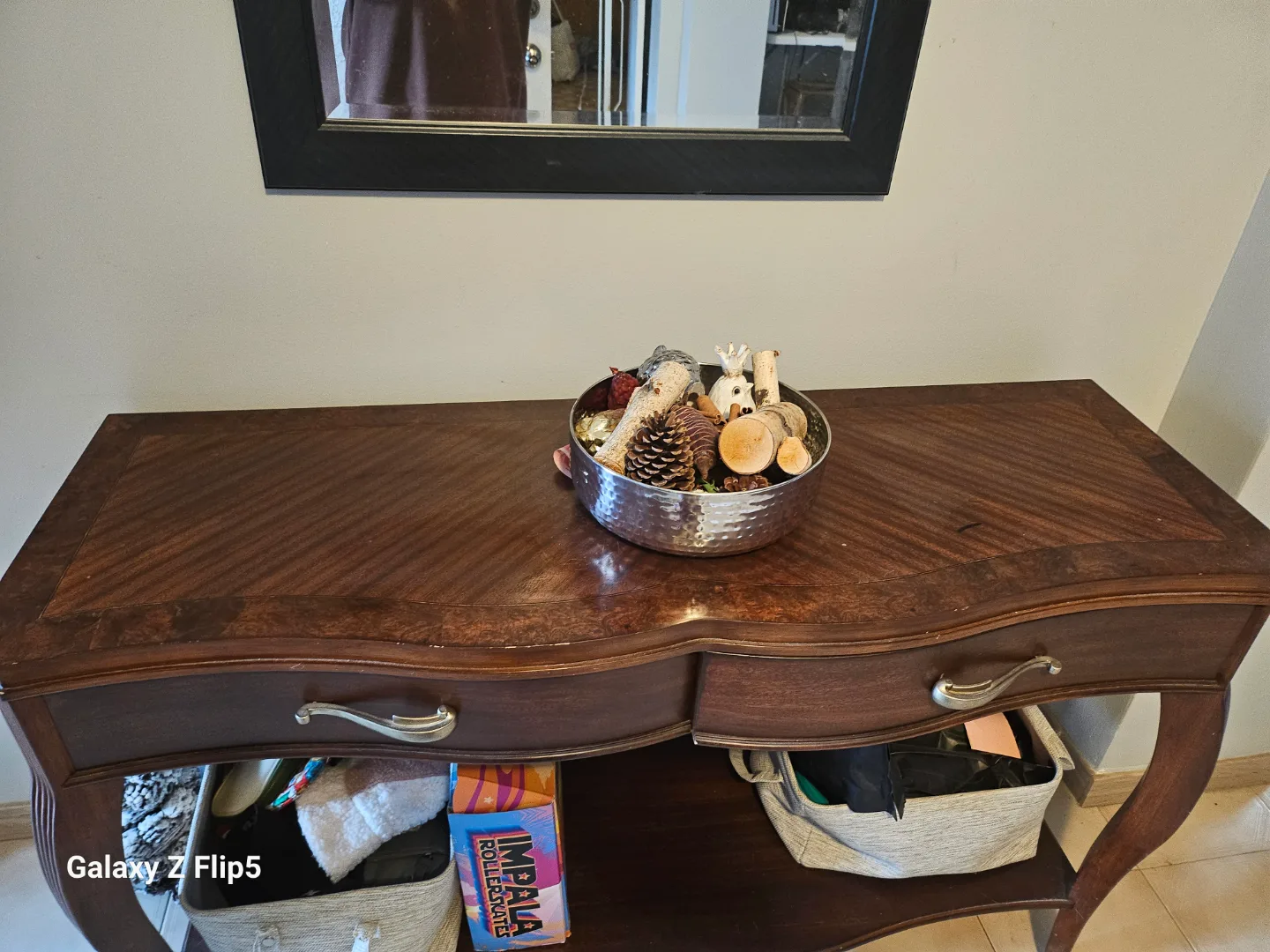 💚Vintage Wooden Console Table with Two Drawers thumbnail