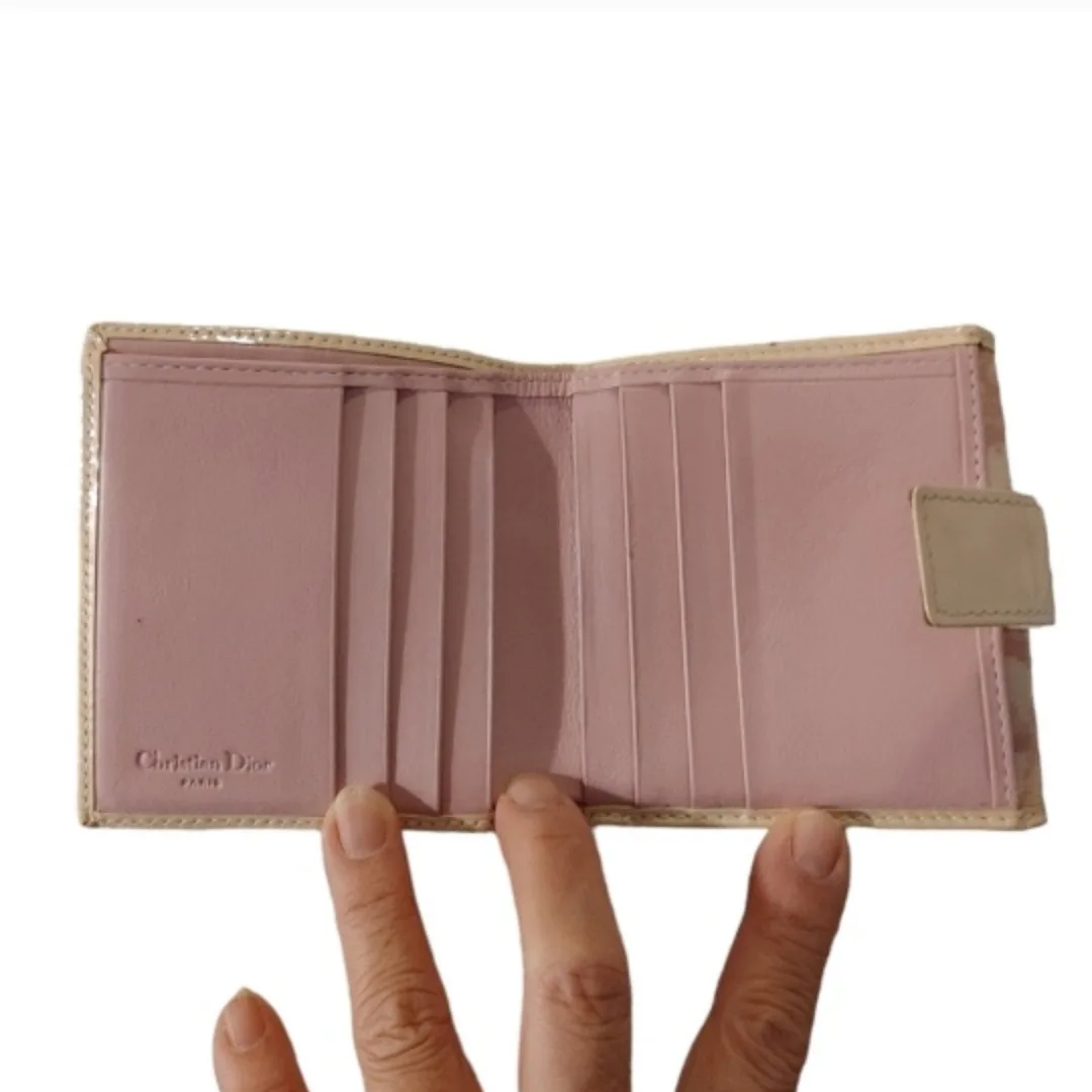 Christian Dior Pink Canvas Leather Wallet image indicator(3)