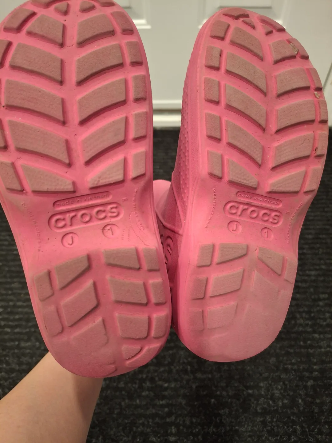 Pink Crocs Kids' Rain Boots - Size J1 image indicator(5)