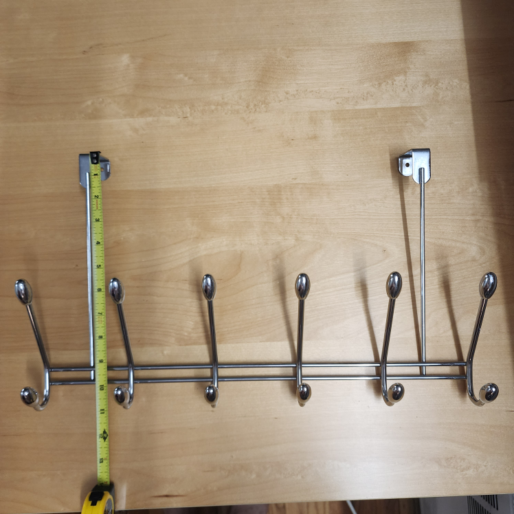 Over the Door Hook Rack, 6 Hooks, Chrome - photo 2