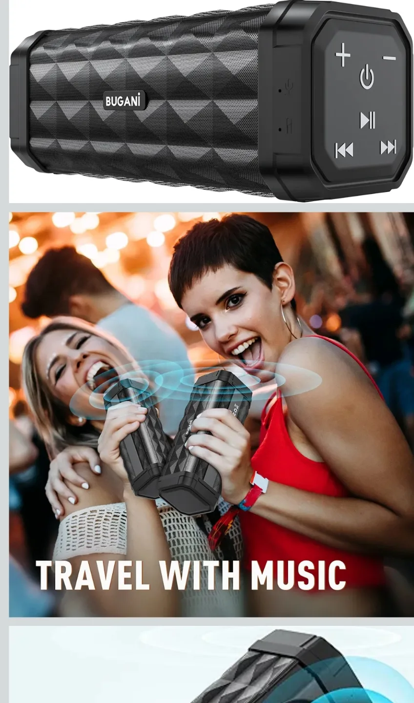 New never used  M99 Bluetooth Speaker BUGANI Speaker Bluetooth image indicator(7)