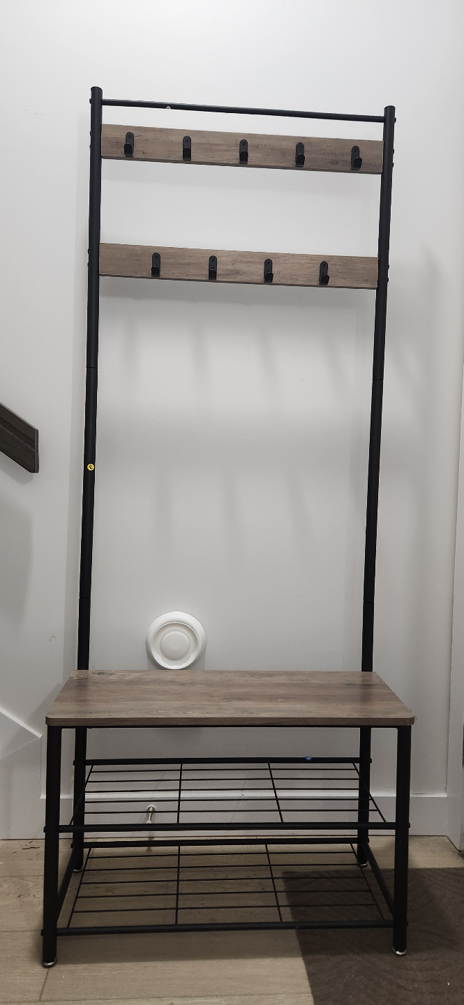 Hall Tree with Bench and Shoe Rack - photo 2