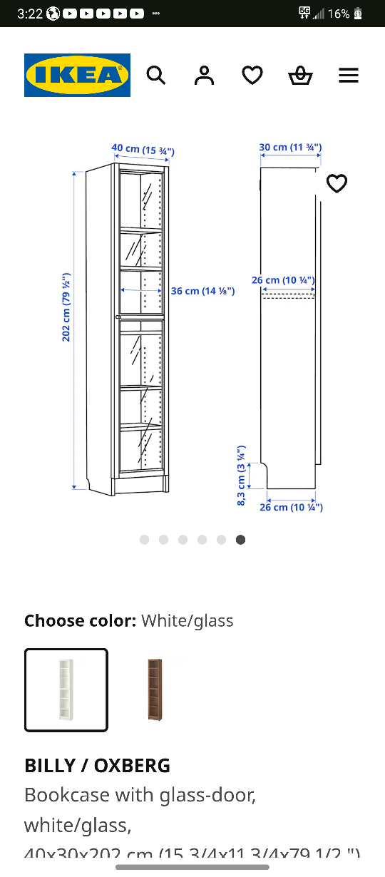 IKEA BILLY/OXBERG Bookcase with Glass Door - photo 5