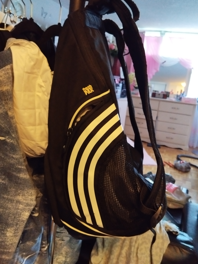 Adidas Black Backpack with White Stripes - photo 2