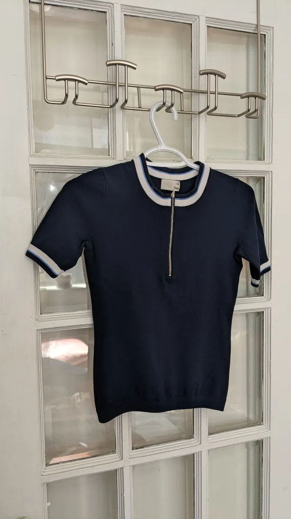 Wilfred Free Knit Zip-Up Top - Size XS thumbnail
