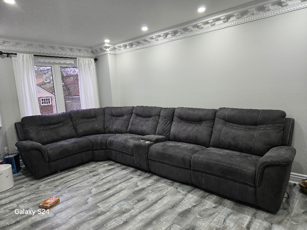 Reclining Sectional Sofa - Dark Grey - photo 3
