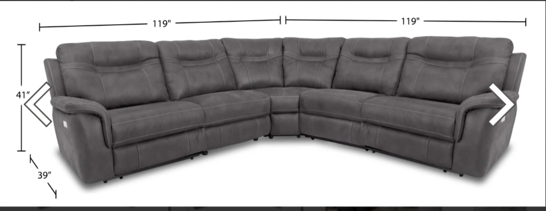 Reclining Sectional Sofa - Dark Grey - photo 5