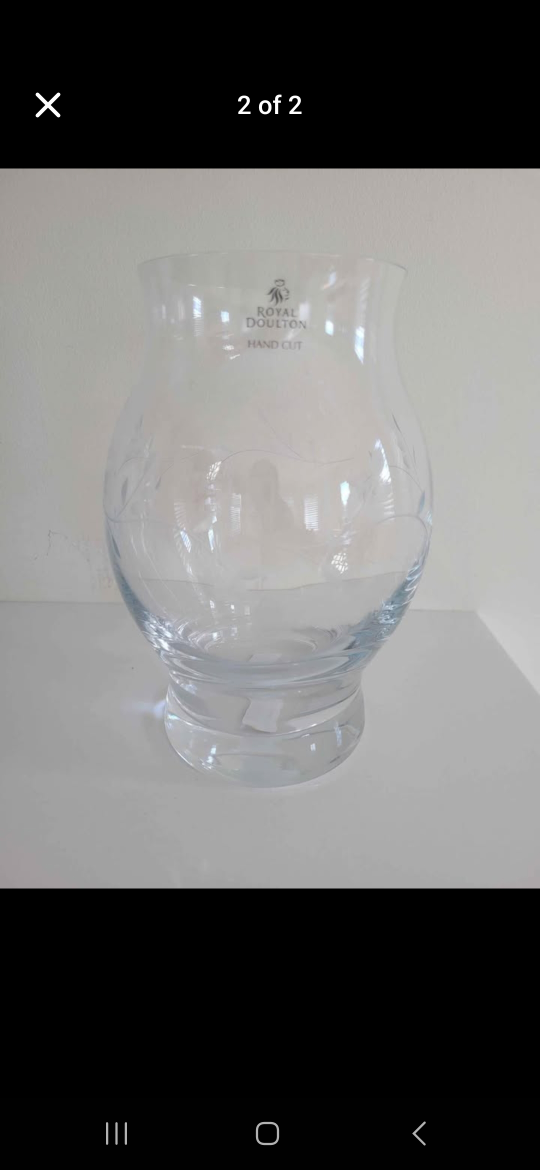 Royal Doulton Hand Cut Giftware Glass Vase - photo 2