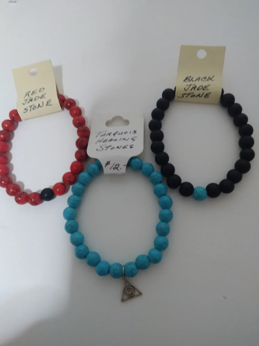 Red Jade, Black Jade & Turquoise Stone Healing Bracelets thumbnail