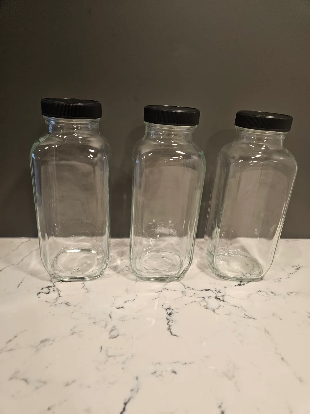MOVING OUT SALE - Glass Jars with Black Lids thumbnail
