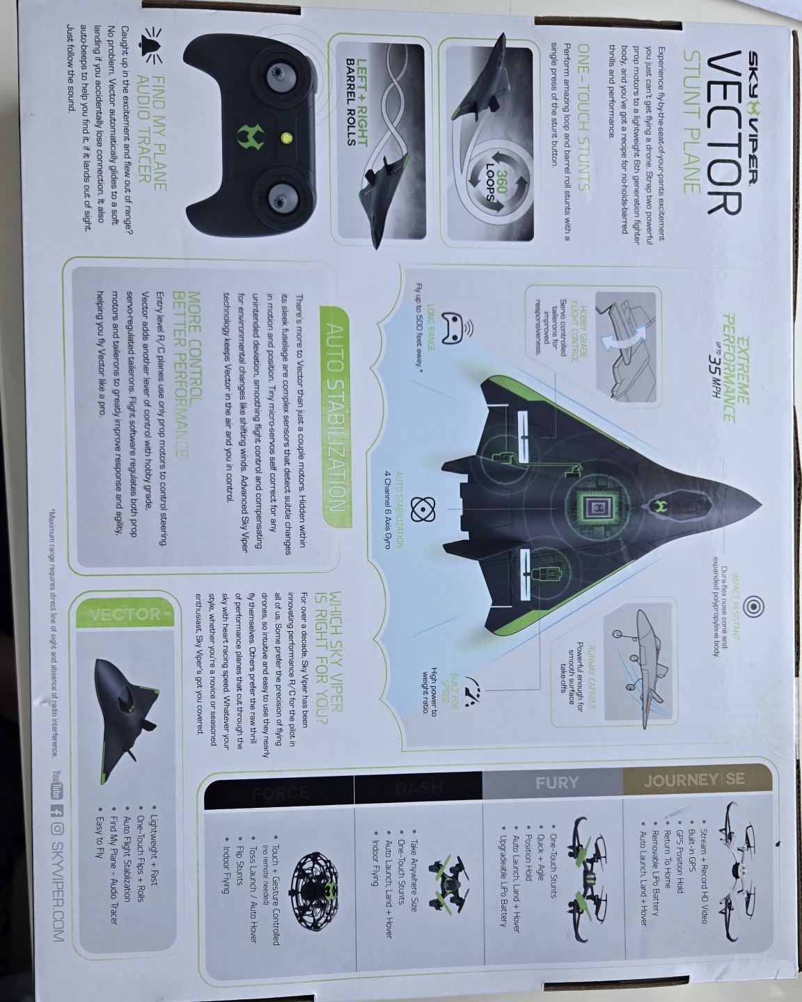 Sky Viper Vector Stunt Plane Drone - New in Box - photo 3